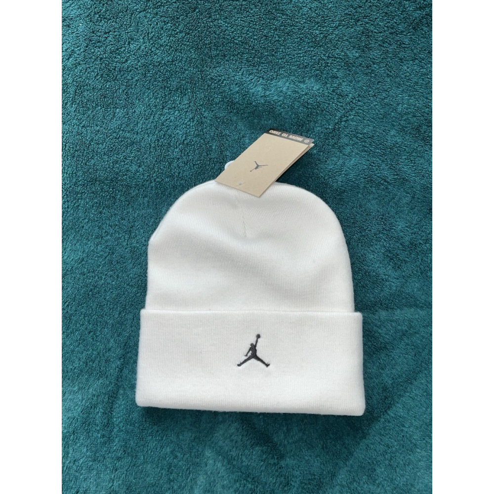 New! Nike Jordan Jumpman Logo Cuffed Beanie Hat White Color Adult Unisex